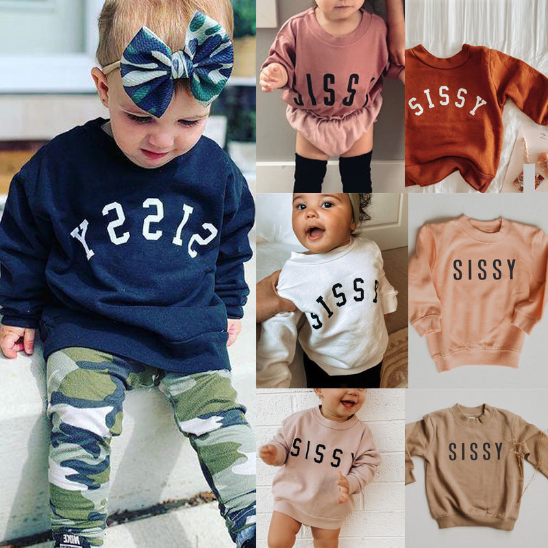 Stylish and comfy, this Children Letter Print Pullover Sweatshirt adds fun flair to any casual outfit! color' pink, dark pink s are black, blue, dark blue, purple, white, dark white