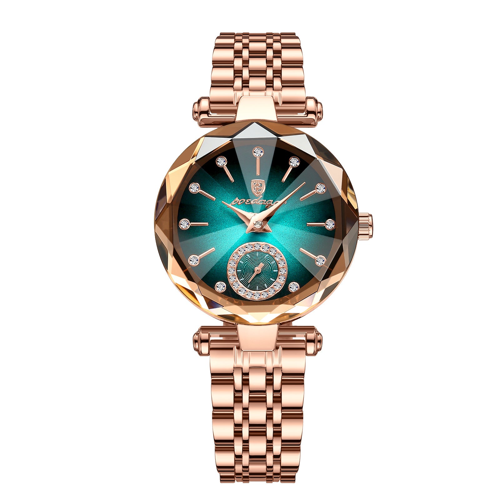 Stylish, waterproof quartz watch for women—perfect for everyday wear, sports, and travel. color golden, black, dark green and  light blue 