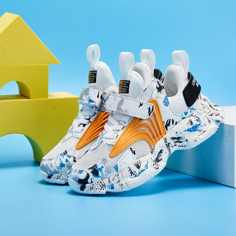 Comfortable, breathable mesh shoes for kids—stylish, durable, and perfect for active play! Color are white, black, milk 