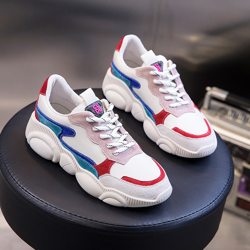 Step into summer with style and comfort! Chunky sneakers for the perfect casual, trendy look! Color's are white, blue, red, and light blue . face right down 