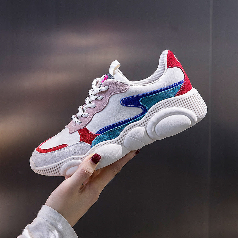 Step into summer with style and comfort! Chunky sneakers for the perfect casual, trendy look! Color's are white, blue, red, and light blue face left down 