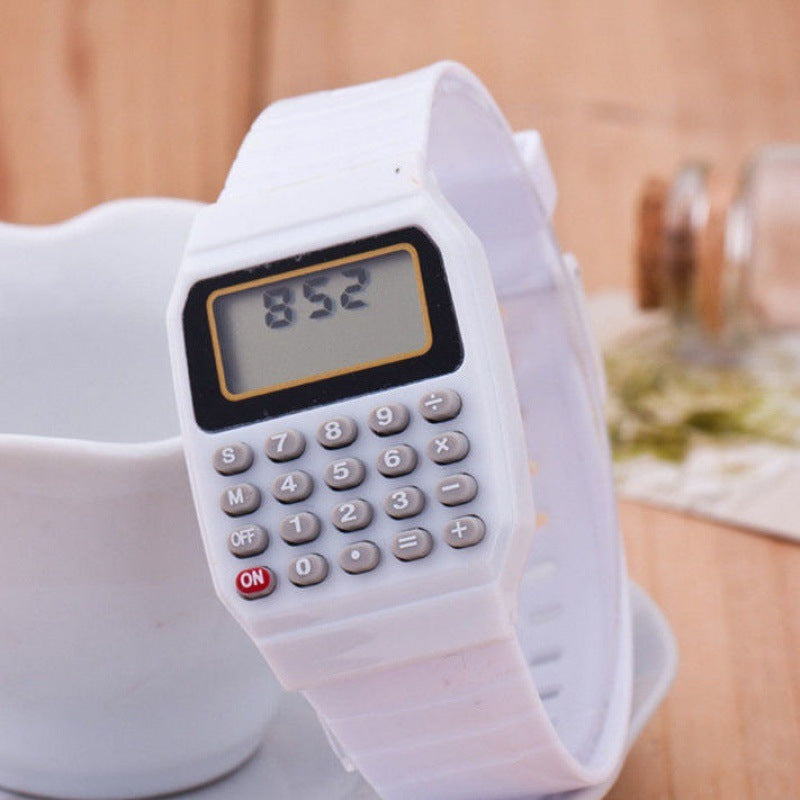 Upgrade your style and tech with our sleek, high-performance European & smart electronic watches! color white .  face left front