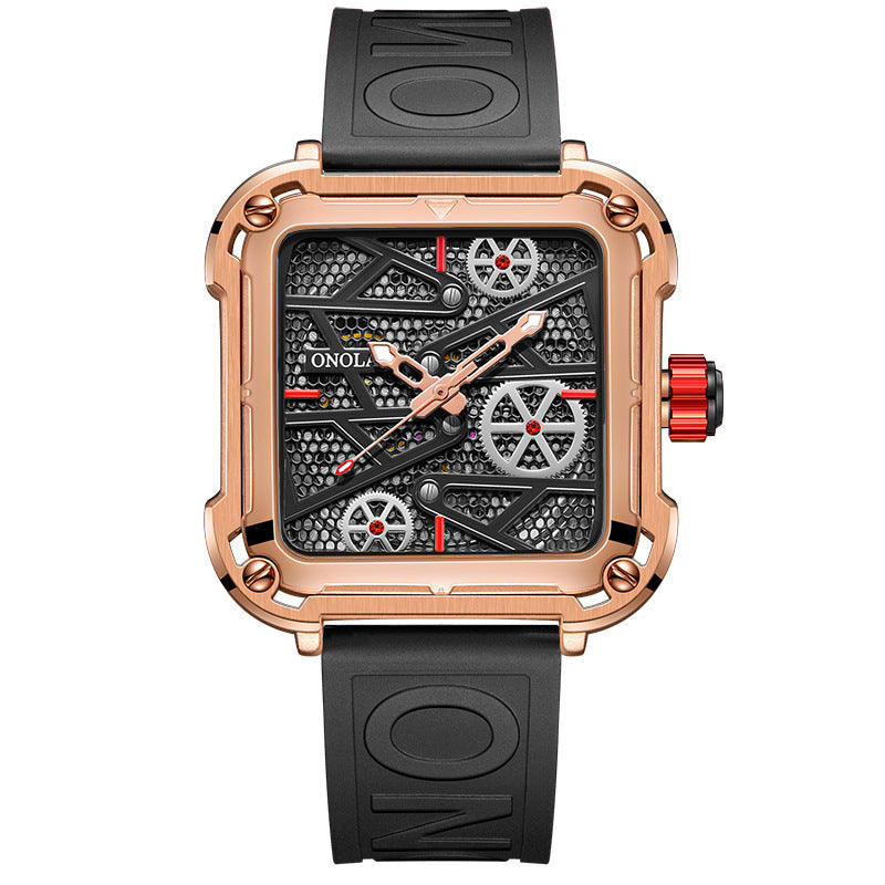 Elevate your style with the ONOLA Hollow Luxury Automatic Watch – precision, elegance, and power!  color black 