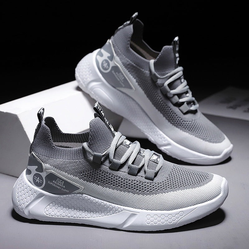 Step up your style and comfort with Flying Knit Sneakers in mint green—light, breathable, and trendy! color black and white 