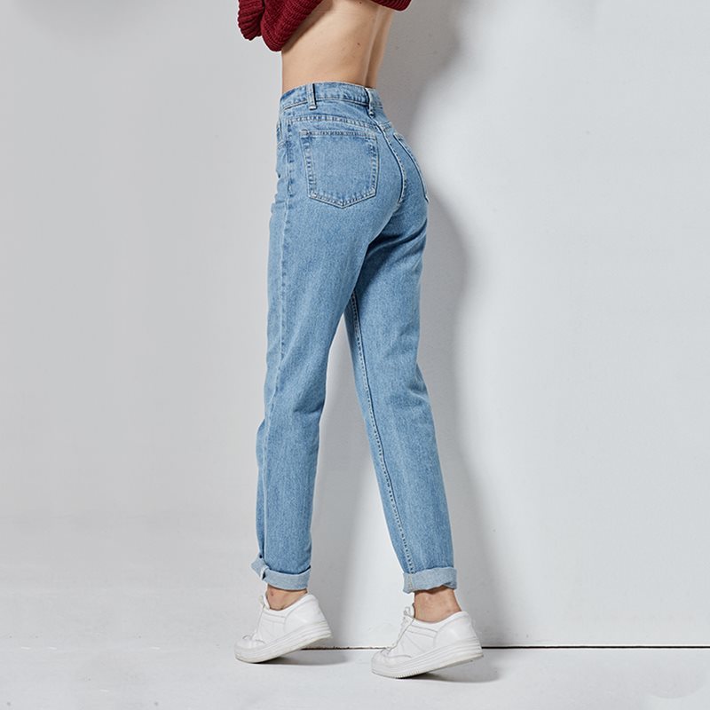 Stay stylish and comfy with our Harem Pants – vintage high waist, perfect for any casual look! color light blue 