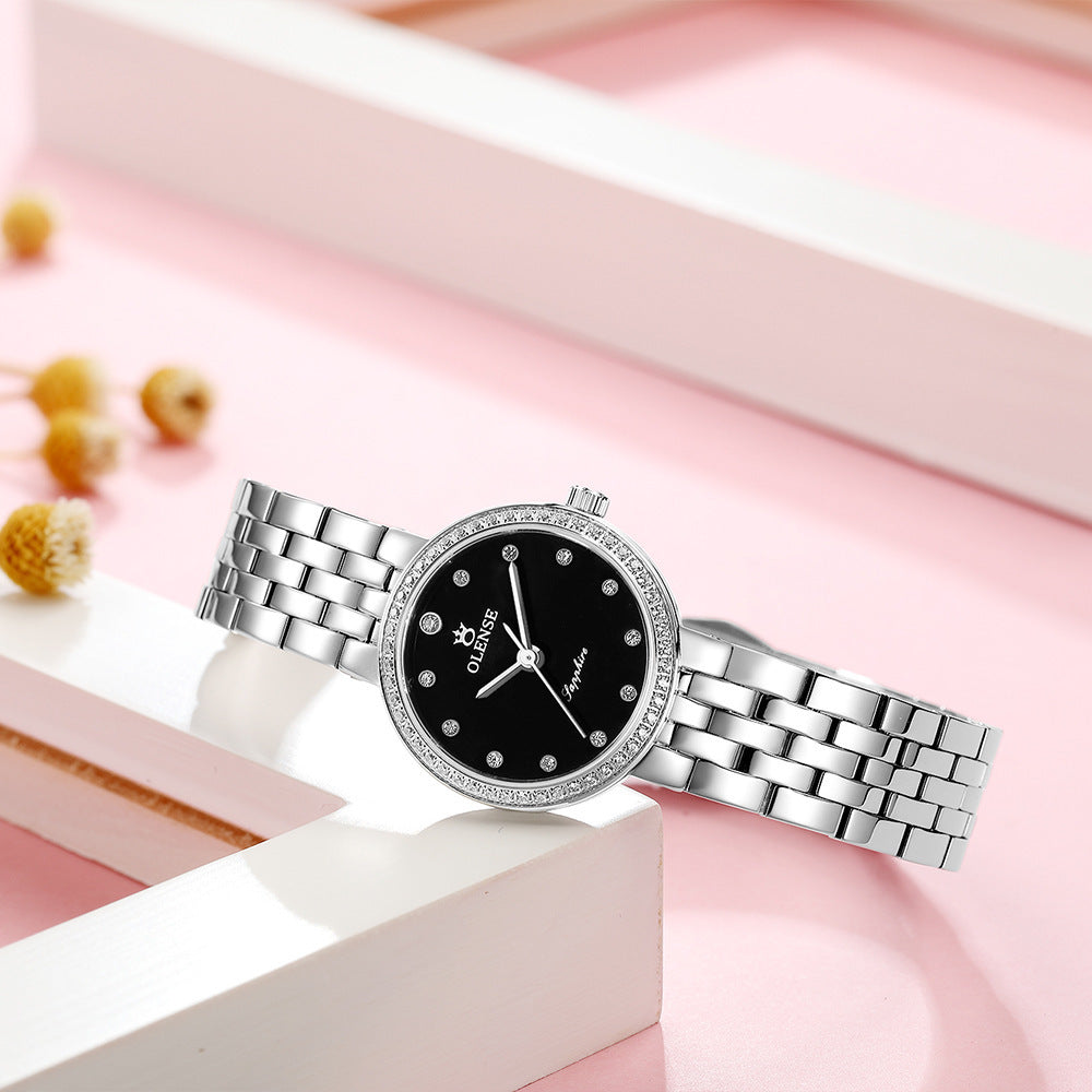 Timeless elegance and durability—our waterproof stainless steel quartz watch for the modern woman!