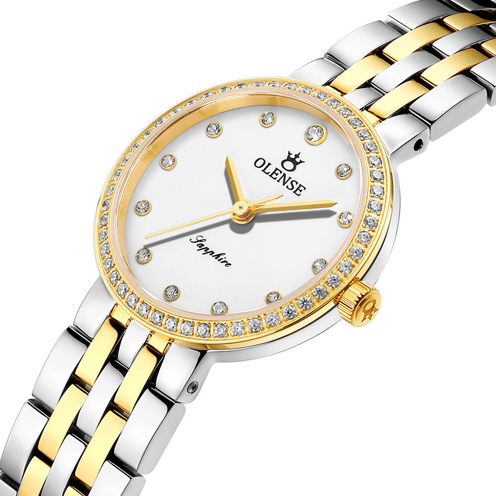 Timeless elegance and durability—our waterproof stainless steel quartz watch for the modern woman!