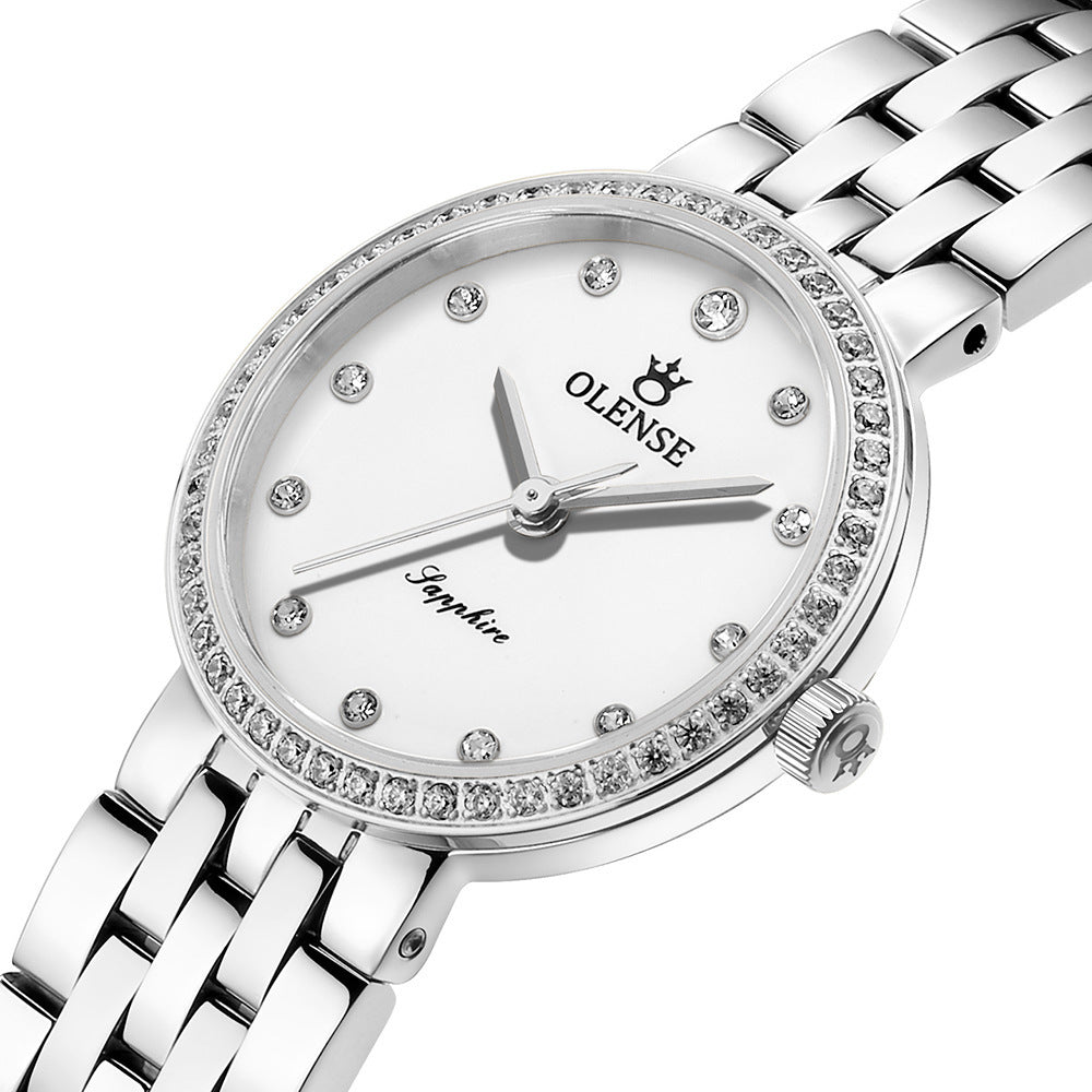 Timeless elegance and durability—our waterproof stainless steel quartz watch for the modern woman! color white 