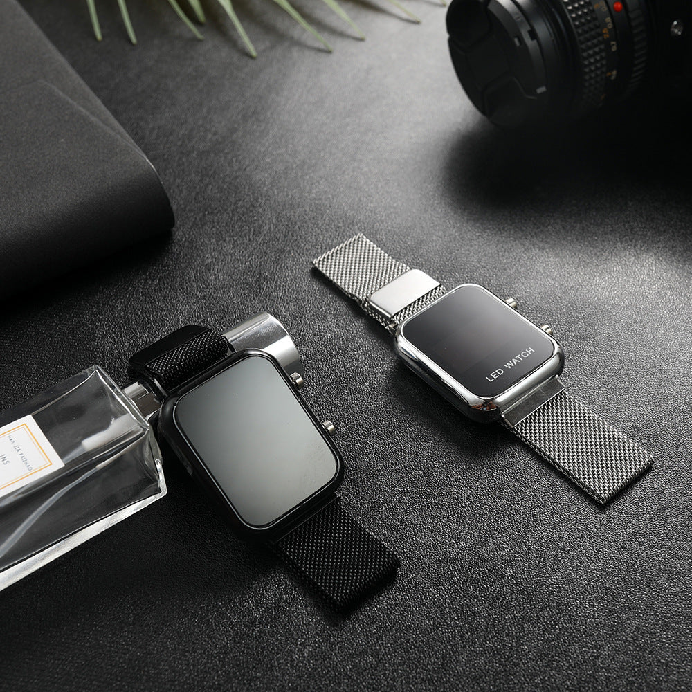 Stay on time with style! Luminous LED digital watch with magnet buckle for ultimate convenience!