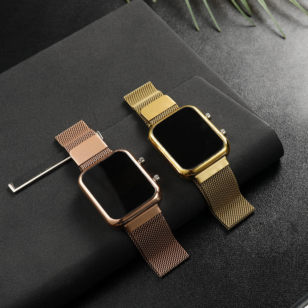 Stay on time with style! Luminous LED digital watch with magnet buckle for ultimate convenience!