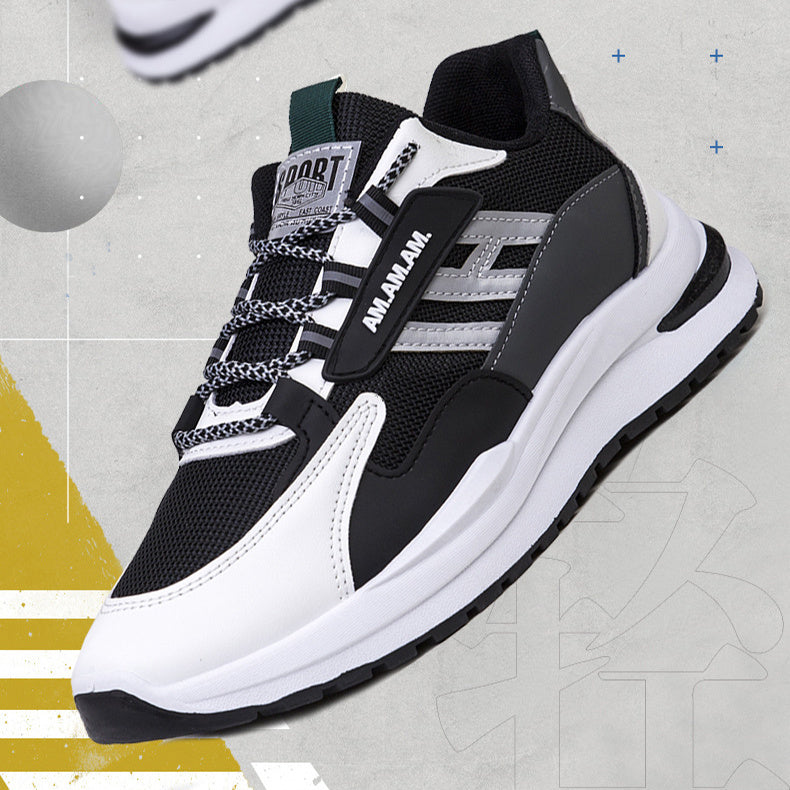 Step up your game with Men’s White Sports Sneakers—perfect for running, walking, and all-day comfort! color black and white 