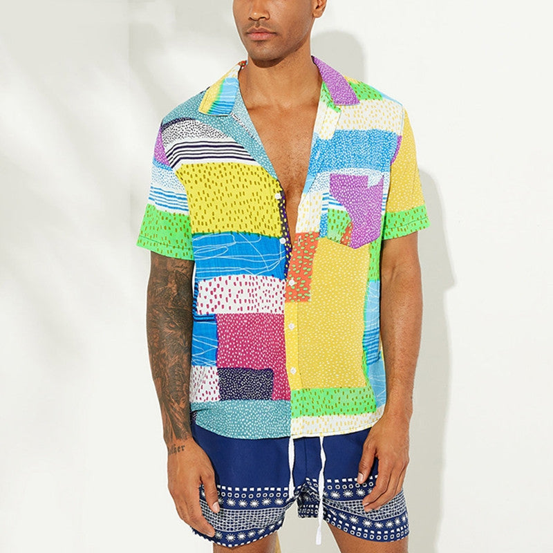 Stand out with this stylish white shirt featuring unique novelty buttons for a bold, trendy look!