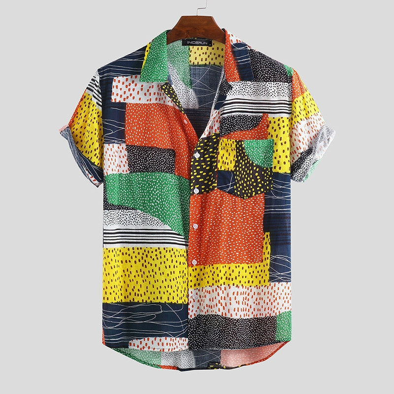Stand out with this stylish white shirt featuring unique novelty buttons for a bold, trendy look!