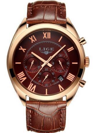 The Youth Luxury Waterproof Date Quartz Leather Sport Chronograph Watch—style, precision, and power!
face front, gold